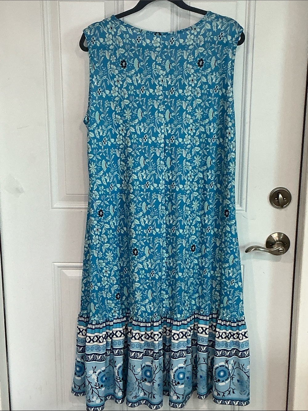 Sleeveless turquoise dress with delicate floral pattern  in size 1XL SO PRETTY - Picture 8 of 10